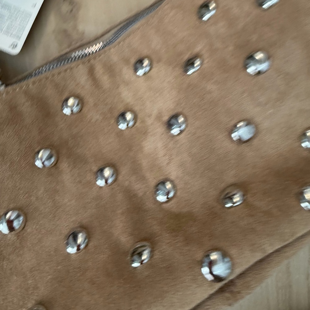 Studded Tan Shoulder Bag - Picture 2 of 11